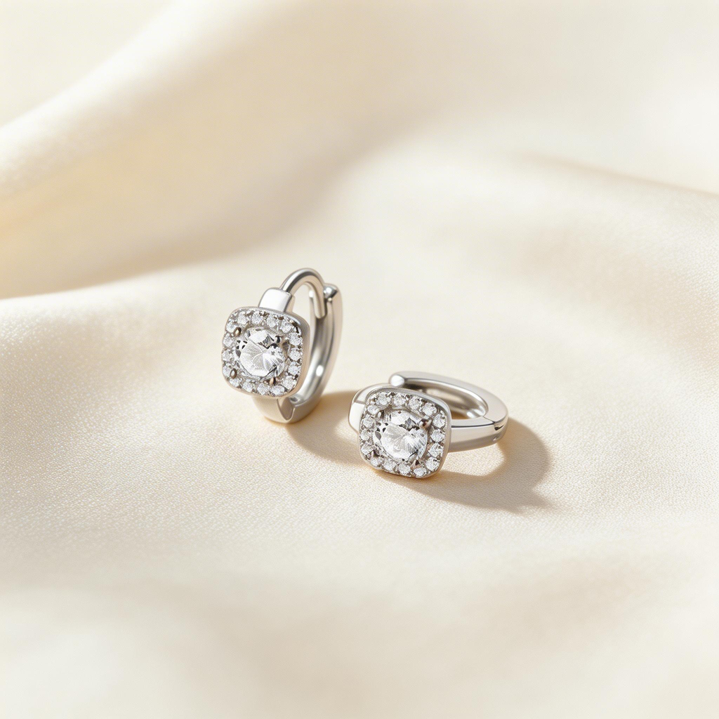 Classic Cushion-Set Diamond Stud Earrings