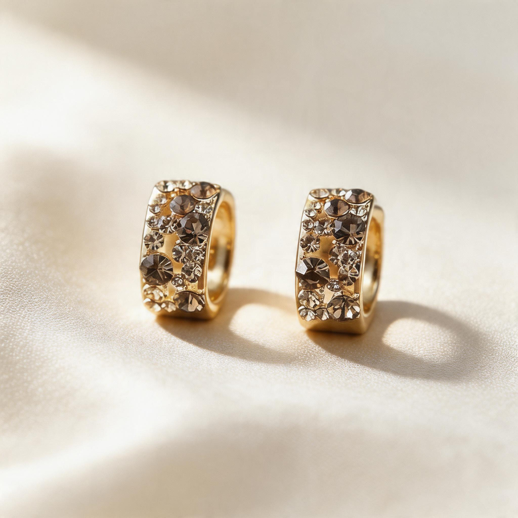 Vintage Pavé Wide Hoop Earrings