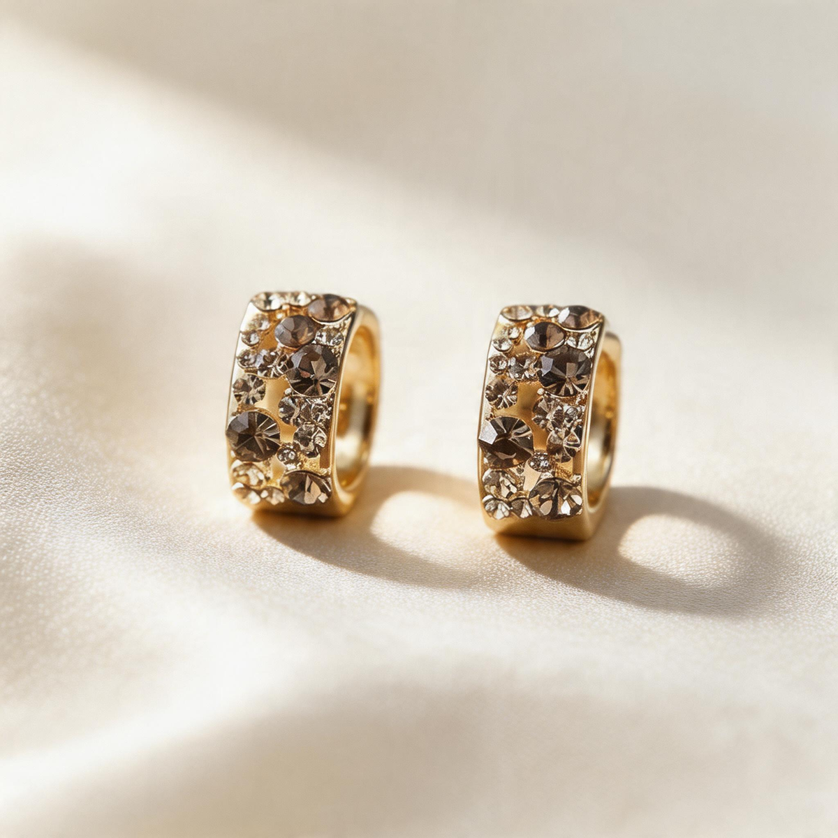 Vintage Pavé Wide Hoop Earrings
