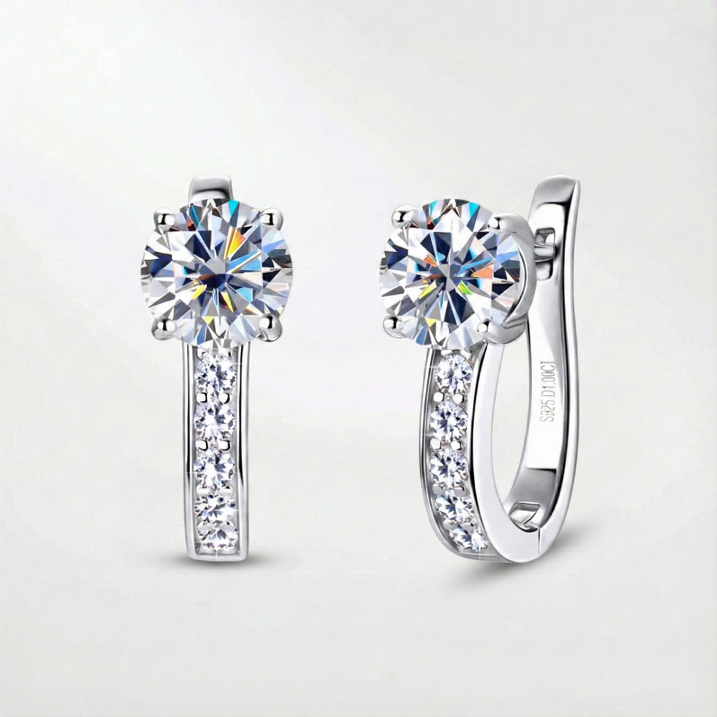 Moissanite Canal Huggy Earrings