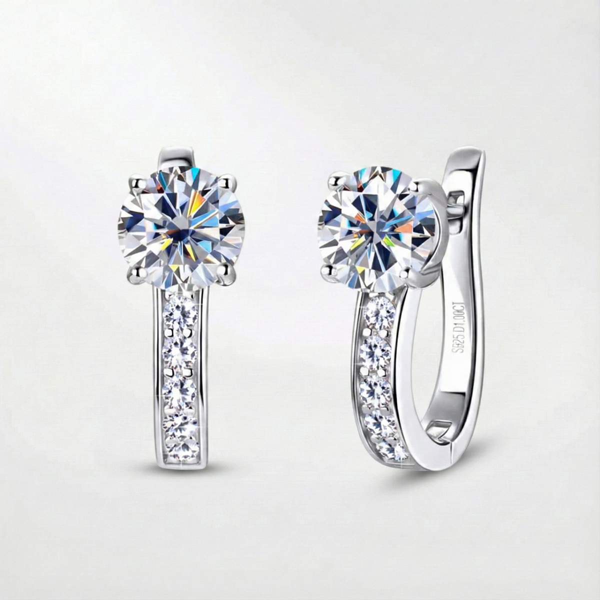 Moissanite Canal Huggy Earrings