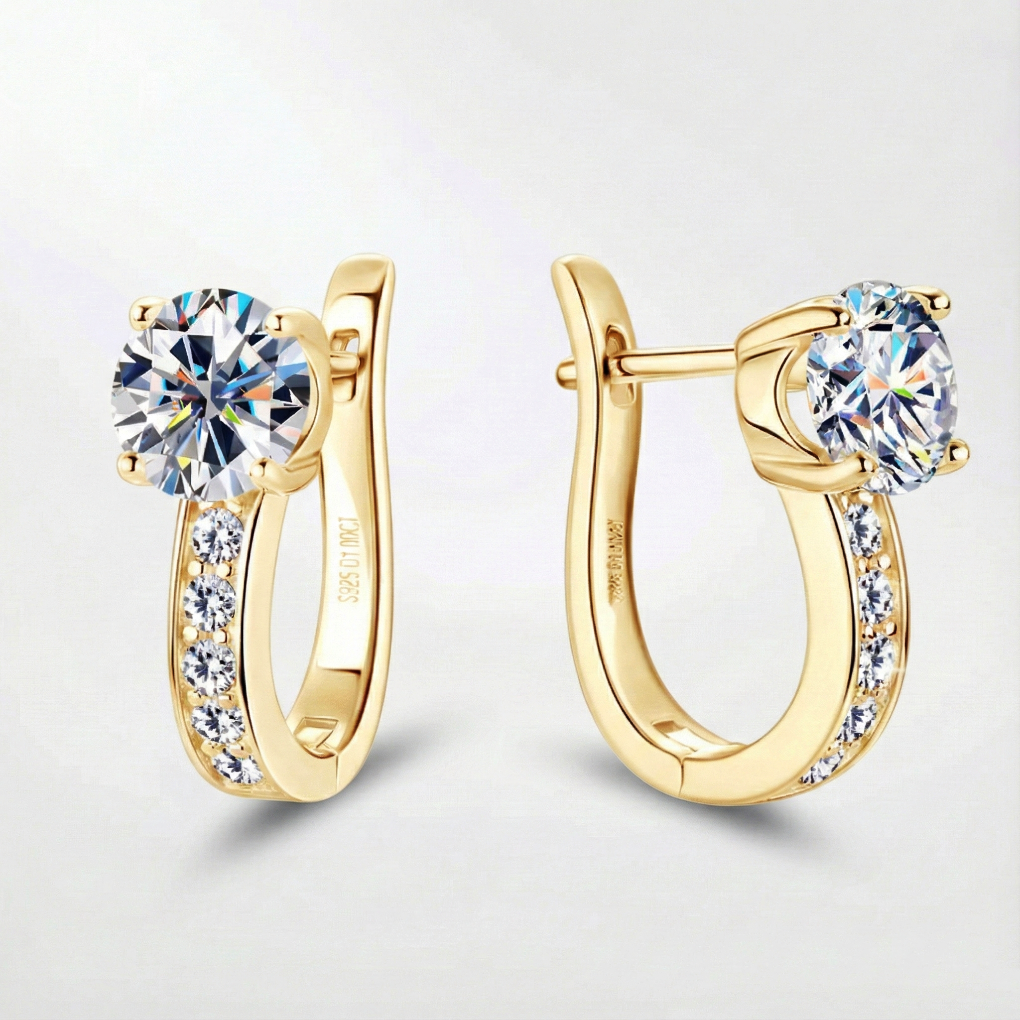 Moissanite Canal Huggy Earrings