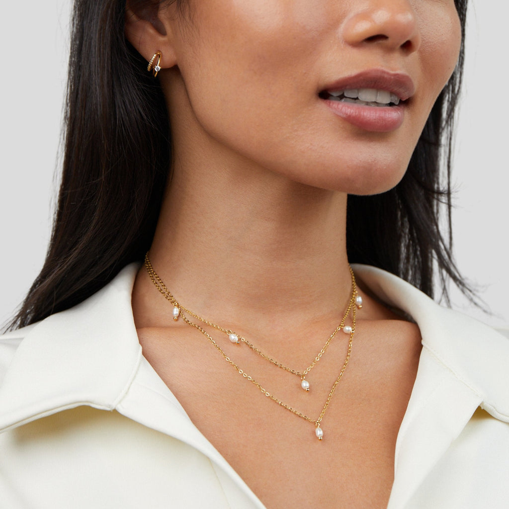 Tanya – Gold Necklace with Layered and Modern Links.