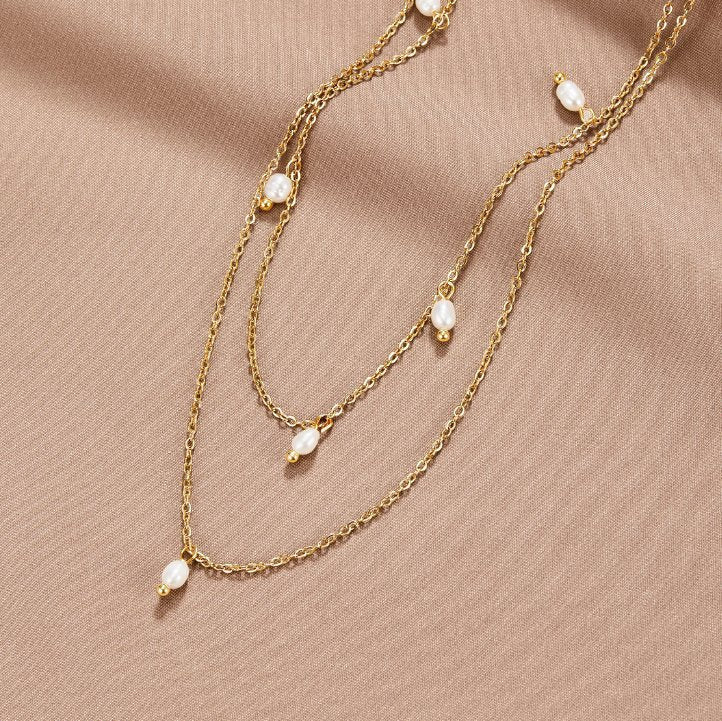 Tanya – Gold Necklace with Layered and Modern Links.