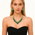 Green Crystal Necklace & Earring Set