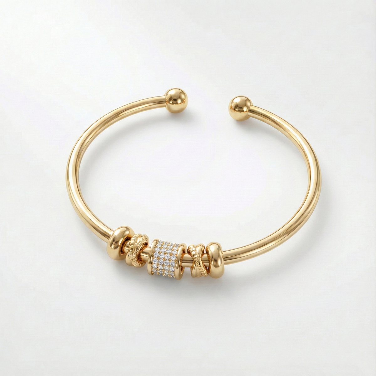 Nina - Adjustable Gold-Plated Charm Bracelet