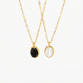 Veronica – Double Gold Necklace with Black Accents.