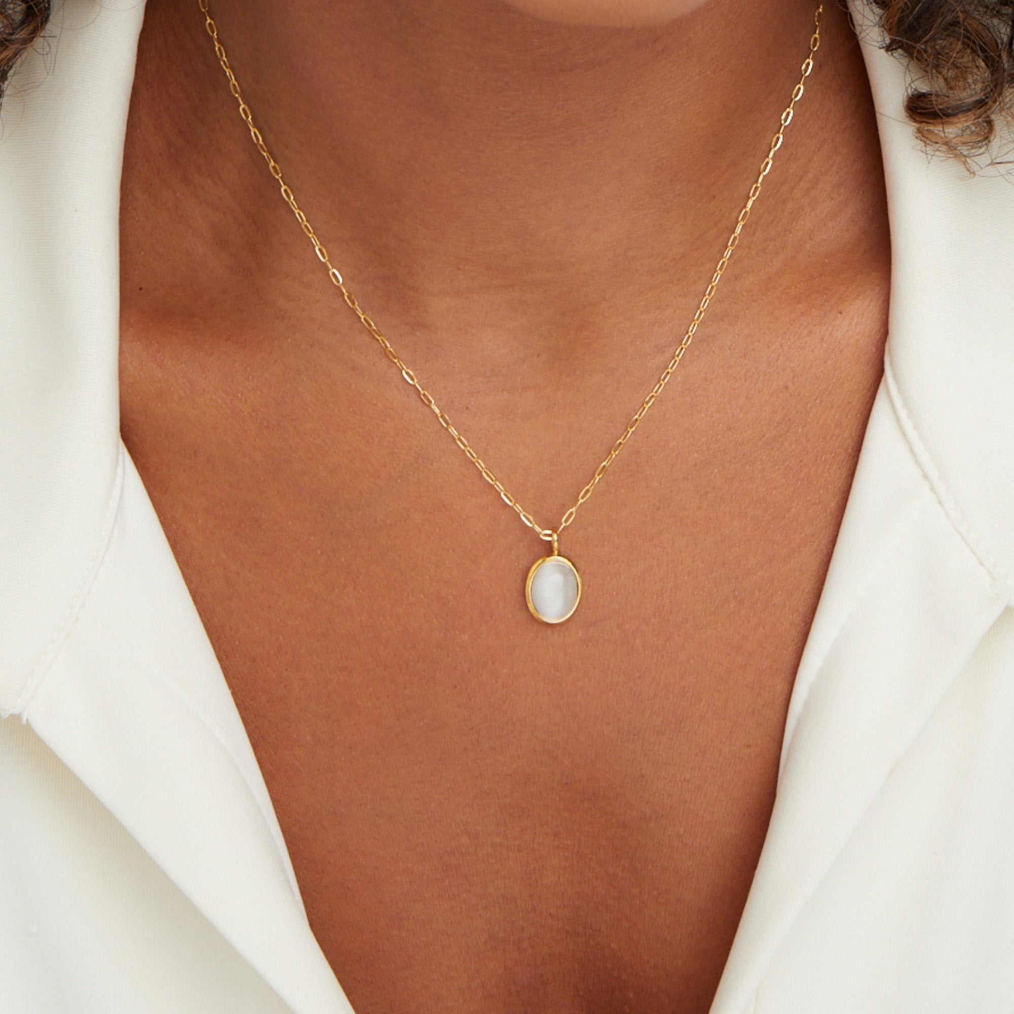 Veronica – Double Gold Necklace with Black Accents.